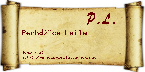 Perhócs Leila névjegykártya